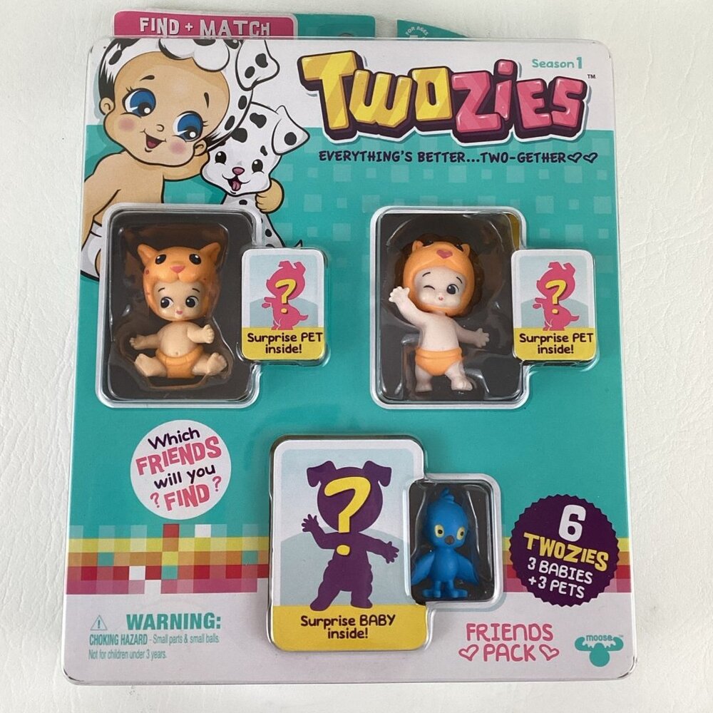 Twozies Season 1 Mini Figures Surprise Pets Friends Pack Babies Set Moose Toys